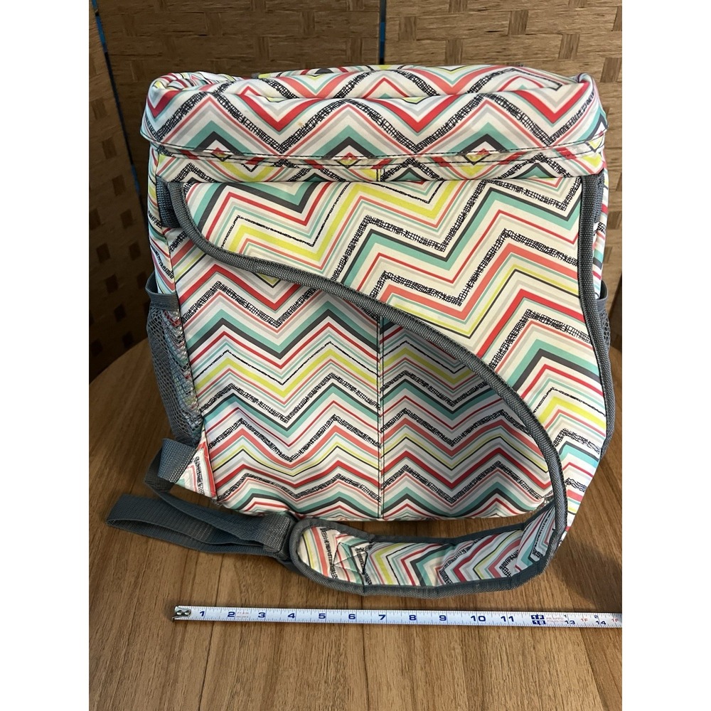 Thirty One 31 Party Punch‎ Backpack One Shoulder Chevron Laptop Storage - Picture 9 of 9